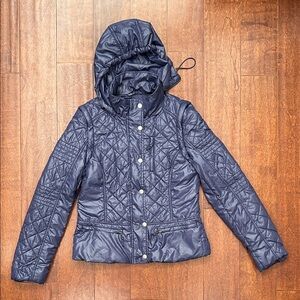 Vintage Esprit Dark Purple Puffer Jacket, Removable Hood and Sleeves, Size 4 (2)